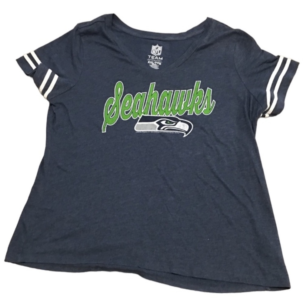 SEATTLE SEAHAWKS NFL Team Apparel Brand v-neck tee shirt size XXL